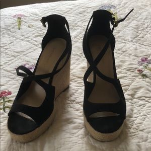 Suede saks fifth avenue high wedges